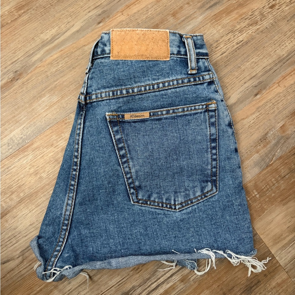 Ann Taylor Classic Blue Denim Shorts with Tan Accents